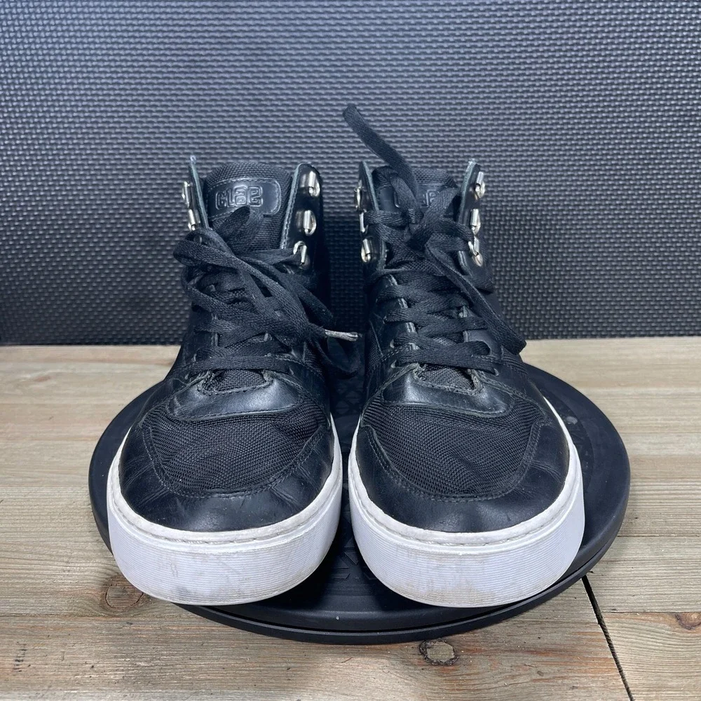 Clae Shoes Rollins Mid‎ Top Leather Sneakers Shoes Mens Size 12 Black Fashion